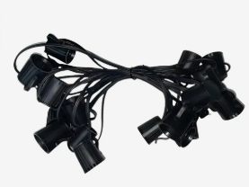EXTENSION RAMAL P/BOMBILLO 20PCS E27 10M LEXMANA 100-240V IP44 NEGRO