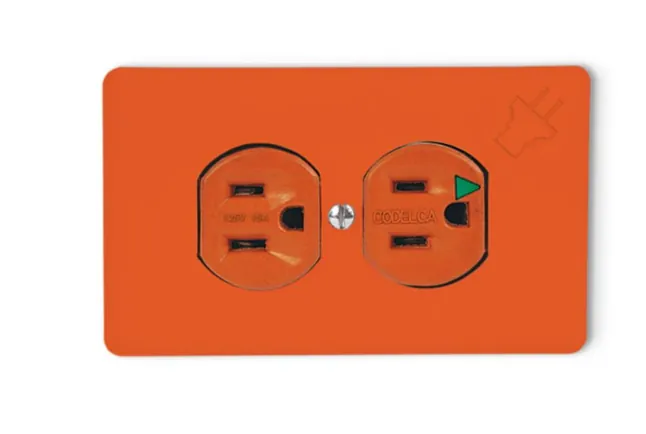 TOMA TA DUPLEX 2P+T NARANJA CODELCA