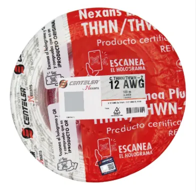 ALAMBRE CU THHN 90 C 12AWG BL  CENTELSA X 100 METROS