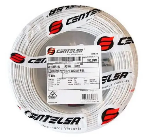 CABLE CU DUPLEX 2X12AWG BL CENTELSA X 100 METROS